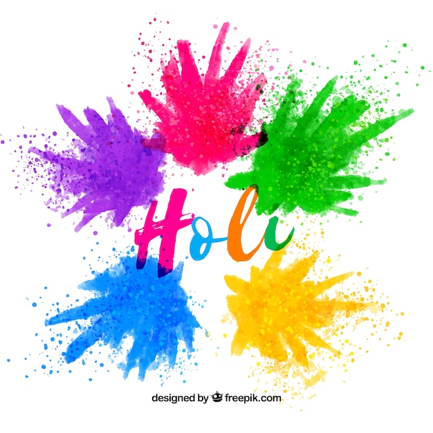 Watercolor happy holi background