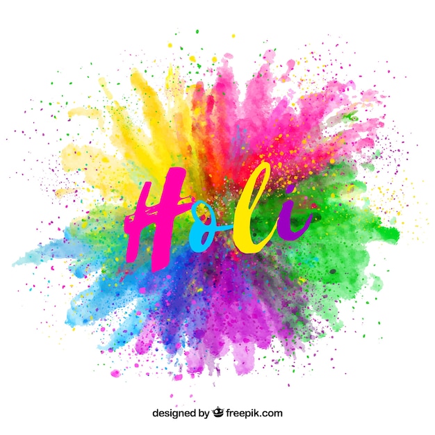 Watercolor happy holi background