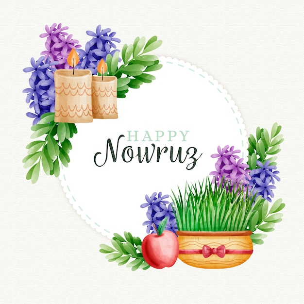 Free Vector watercolor happy nowruz day