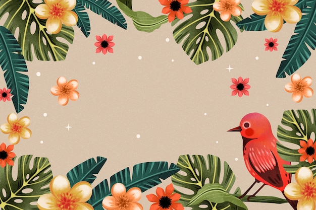 Free Vector watercolor hawaiian aesthetic illustration