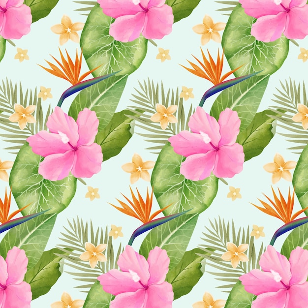 Free Vector watercolor hawaiian shirt pattern design