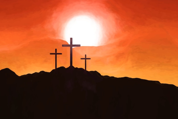 Free Vector watercolor he is risen illustration