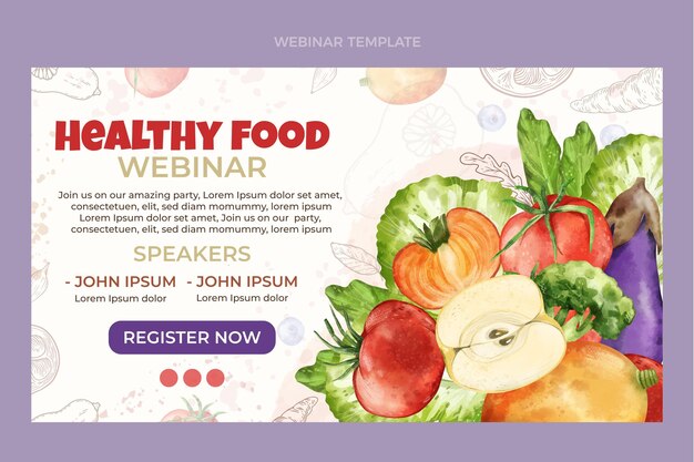 Watercolor healthy food webinar