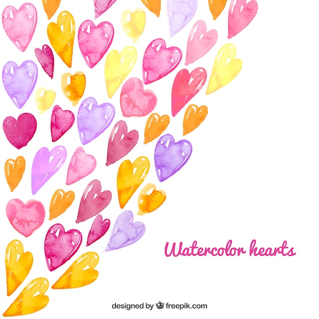 Free Vector watercolor hearts background