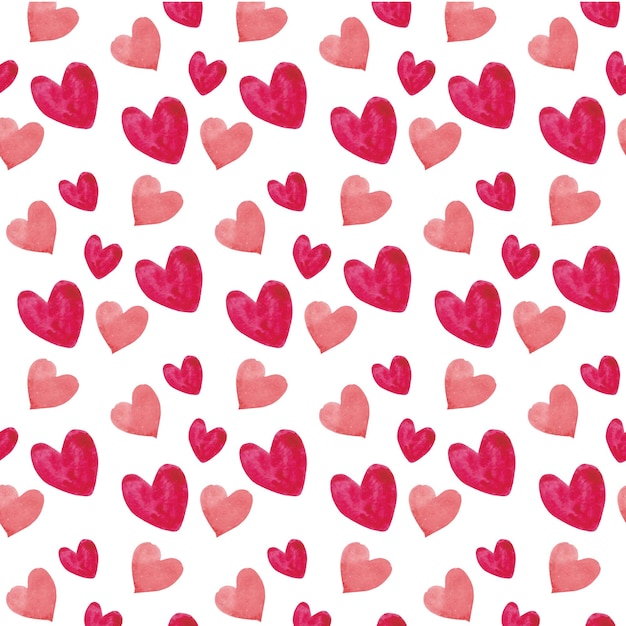 Free Vector watercolor hearts seamless pattern