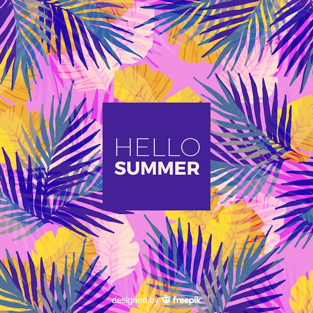 Watercolor hello summer background