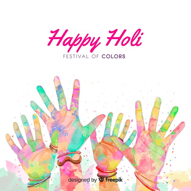 Watercolor holi festival background