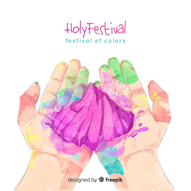 Free vector watercolor holi festival background