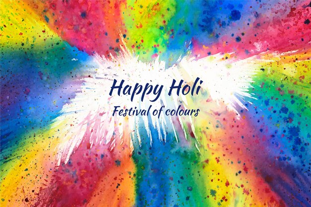 Watercolor holi festival background