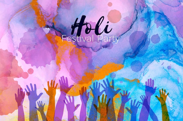 Free Vector watercolor holi festival