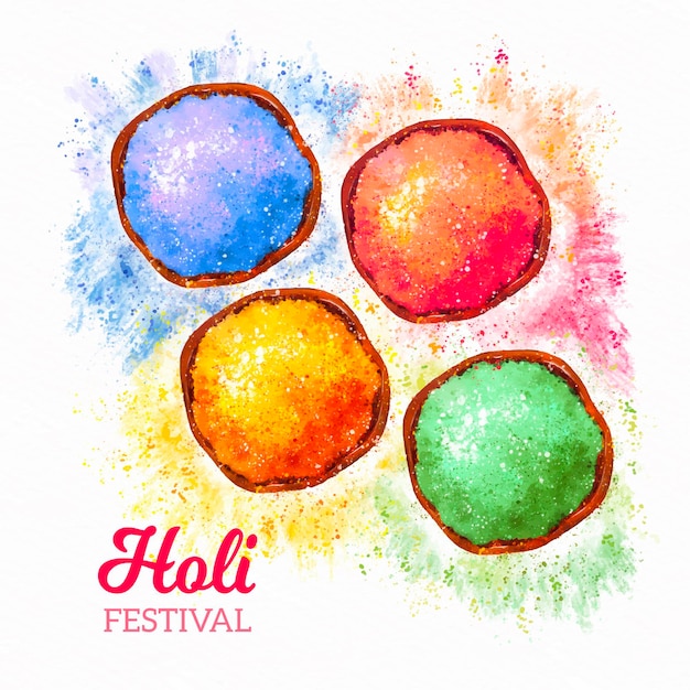 Free vector watercolor holi gulal