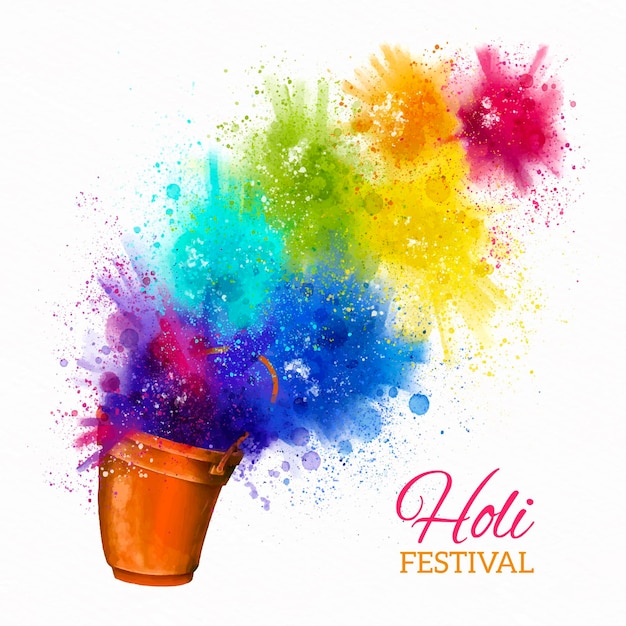 Free Vector watercolor holi gulal