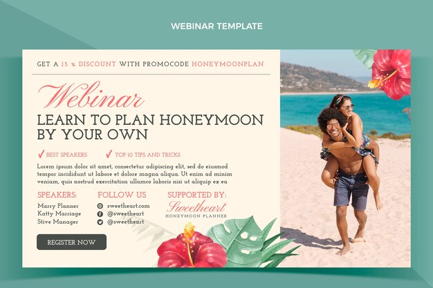 Watercolor honeymoon template