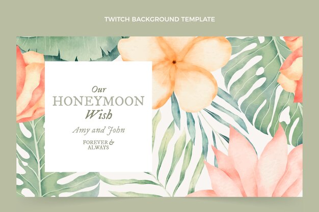 Watercolor honeymoon twitch background