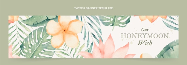 Watercolor honeymoon twitch banner