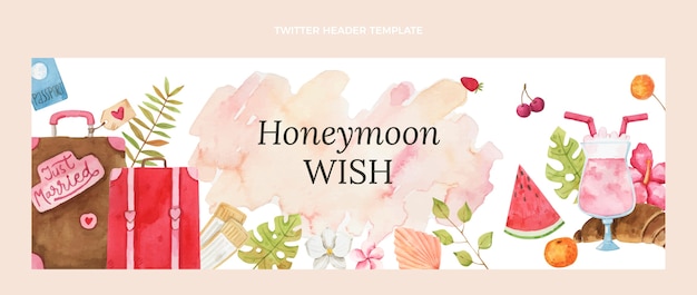 Watercolor honeymoon twitter header