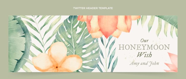 Watercolor honeymoon twitter header