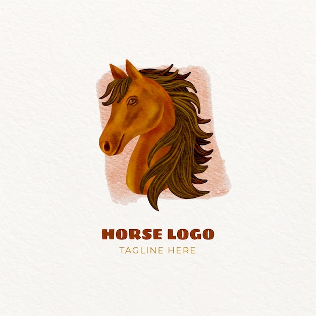 Free vector watercolor horse logo design