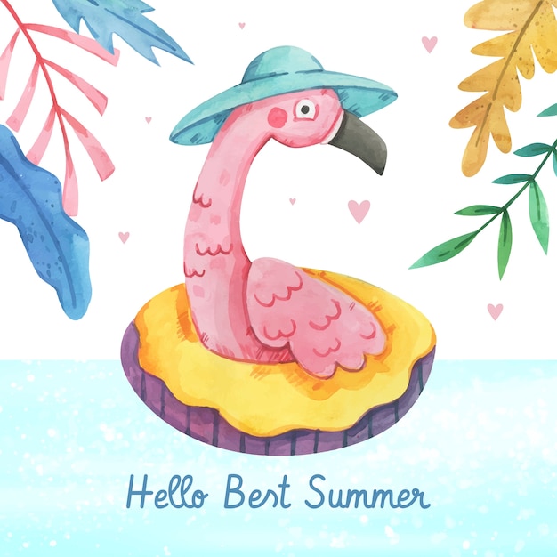 Free Vector watercolor illustration for summer season