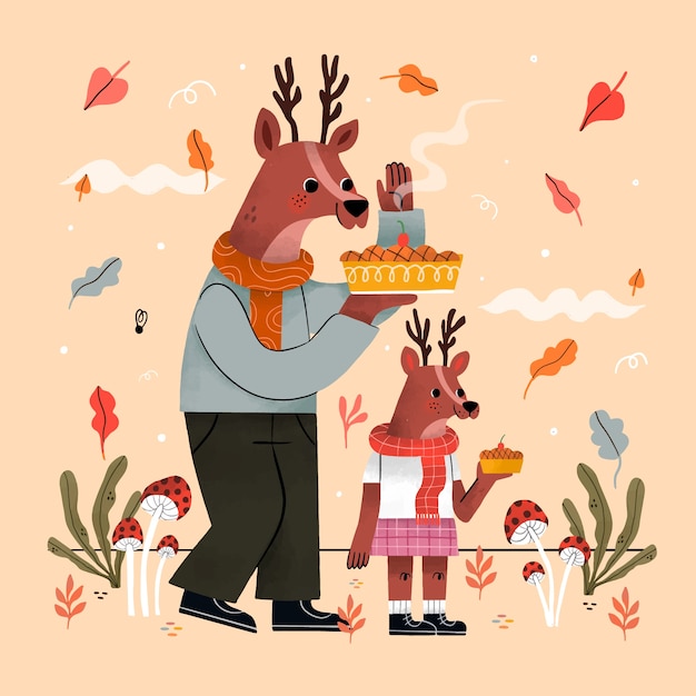 Free Vector watercolor illustration for thanksgiving celebration