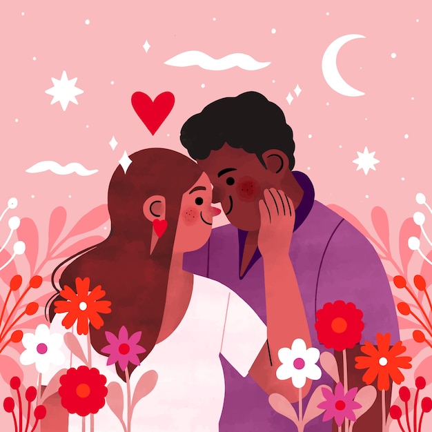 Free Vector watercolor illustration for valentines day celebration