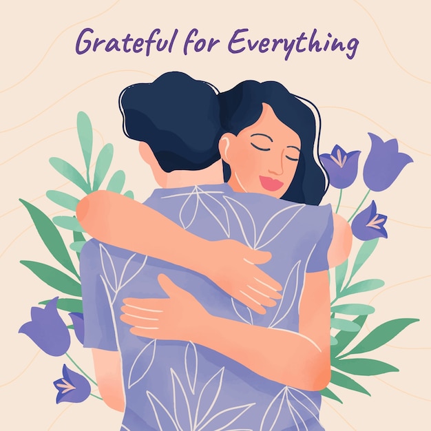 Watercolor illustration for world gratitude day celebration