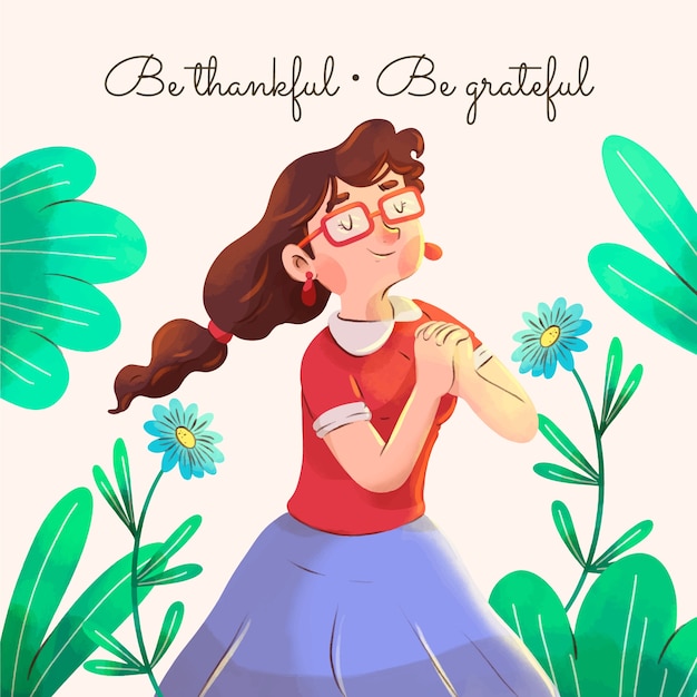 Watercolor illustration for world gratitude day