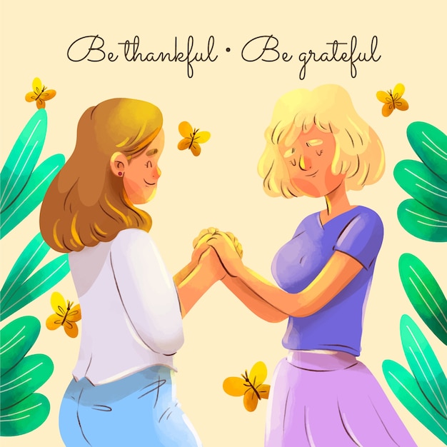 Watercolor illustration for world gratitude day