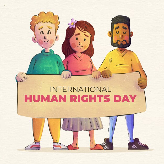 Free Vector watercolor international human rights day illustration