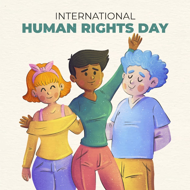 Free Vector watercolor international human rights day illustration