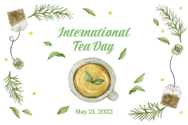 Free Vector watercolor international tea day background