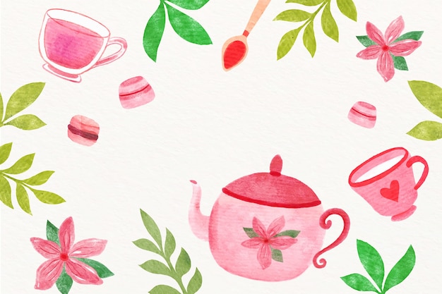 Free Vector watercolor international tea day background