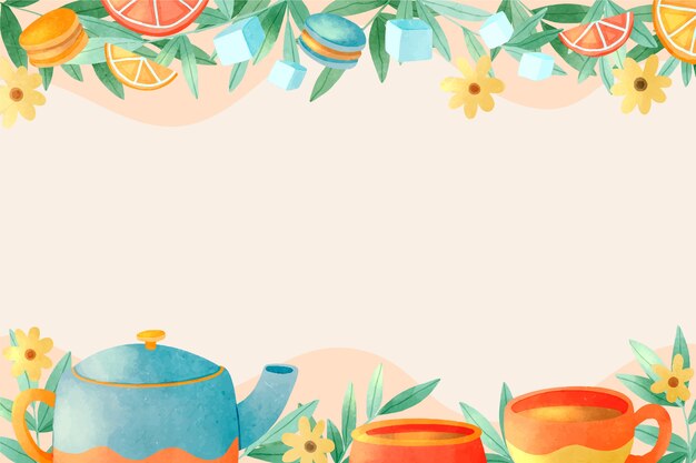 Watercolor international tea day background