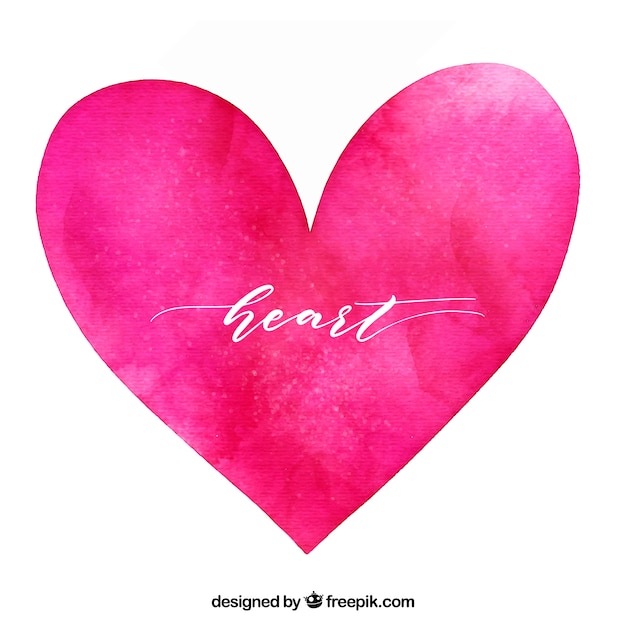 Watercolor isolated heart background