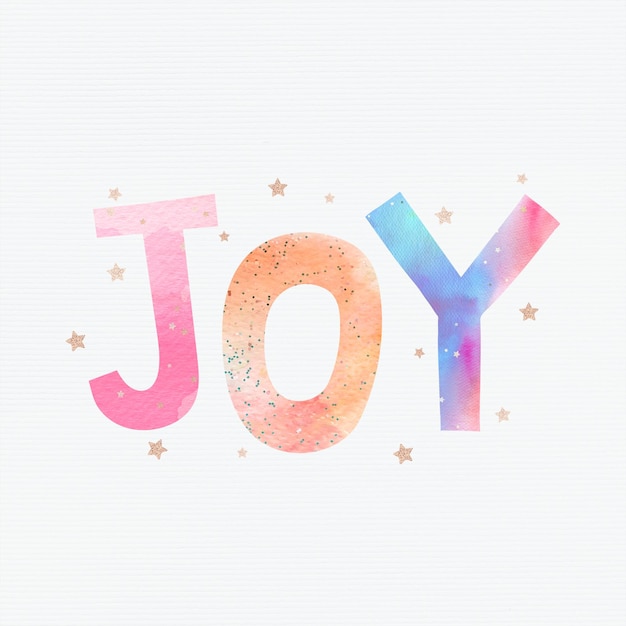 Free Vector watercolor joy word vector clipart