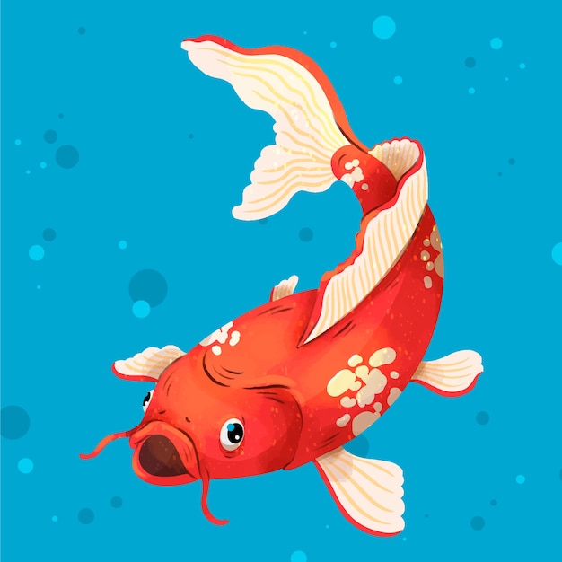 Free Vector watercolor koi fish illustration