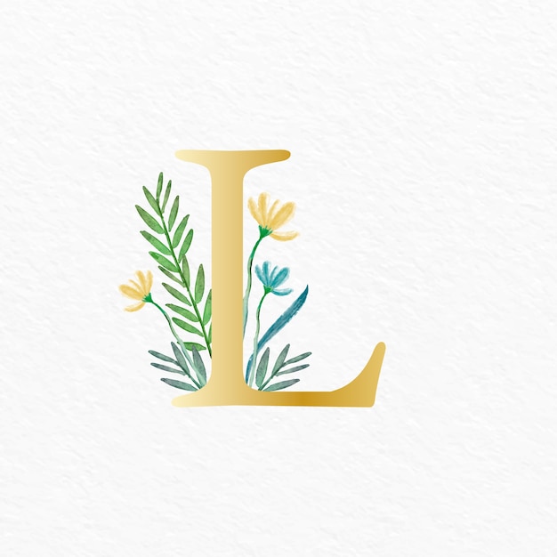 Free Vector watercolor l logo template