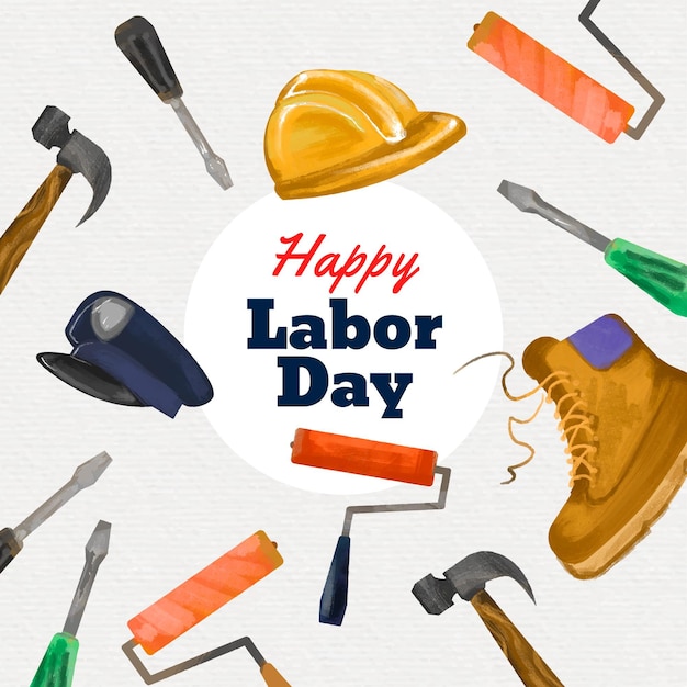 Free vector watercolor labor day background