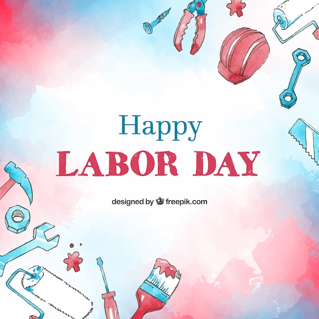 Free Vector watercolor labor day composition