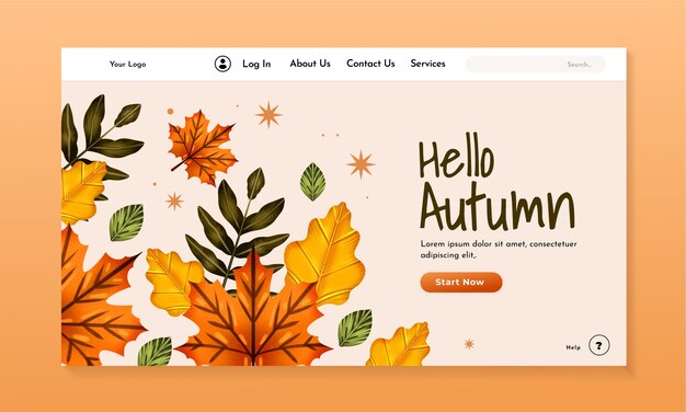 Watercolor landing page template for autumn celebration