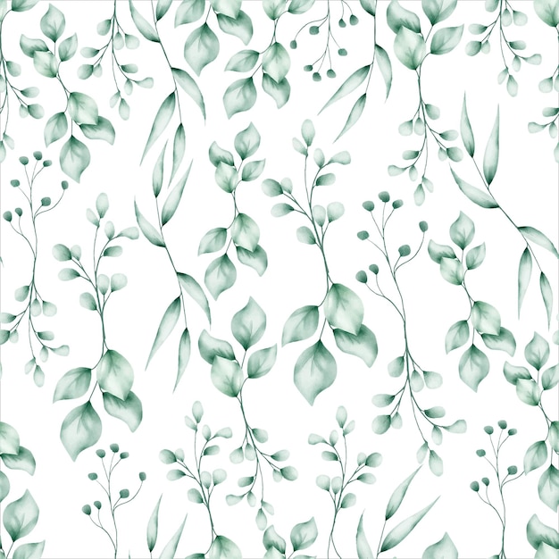 Free Vector watercolor leaves seamless pattern design