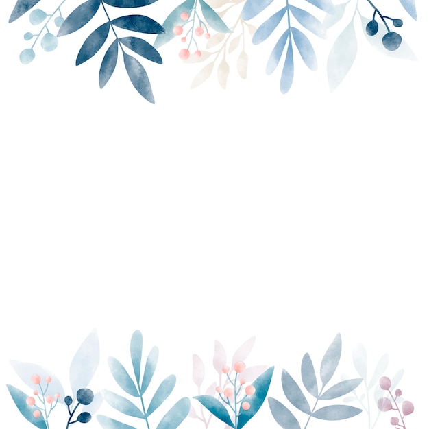 Watercolor leaves with copy space design