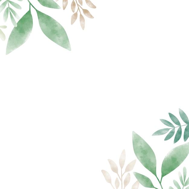 Watercolor leaves with copy space design