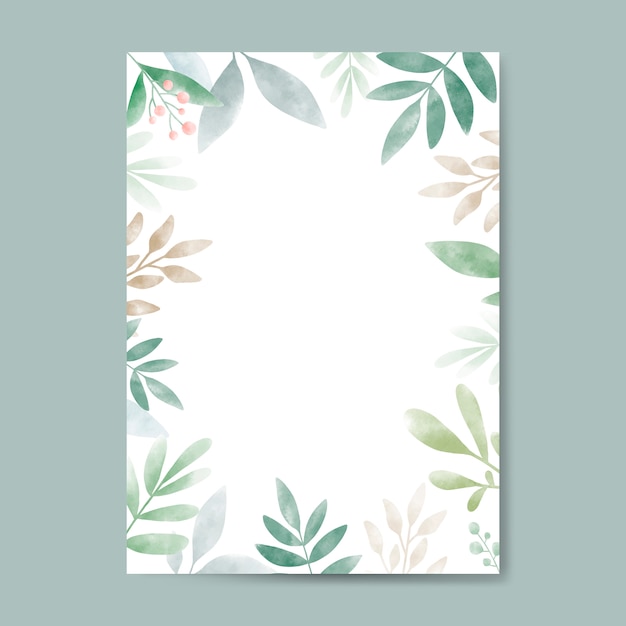 Watercolor leaves with copy space design