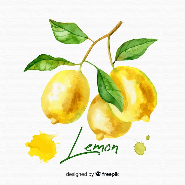 Watercolor lemon background