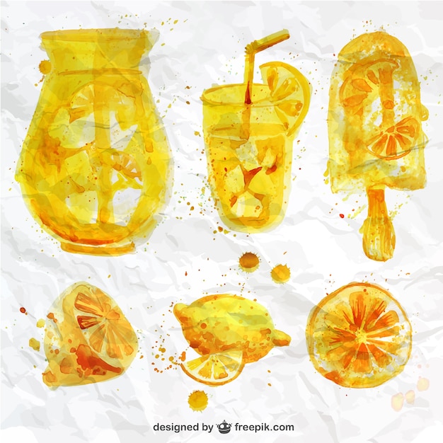 Free Vector watercolor lemon juice