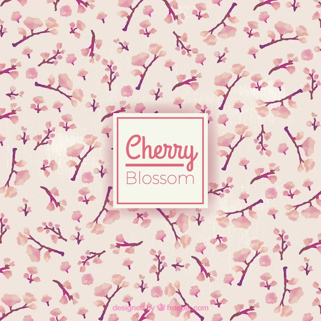 Free vector watercolor little cherry blossom background