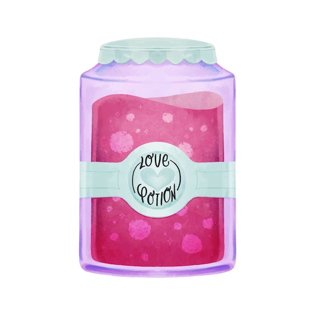 Free vector watercolor love potion illustration