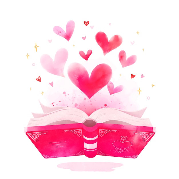 Free Vector watercolor magic love book