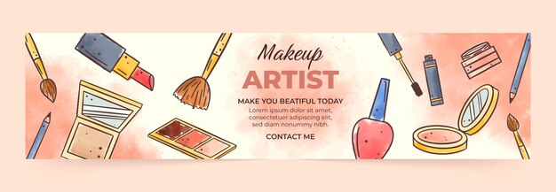 Watercolor makeup artist twitch banner